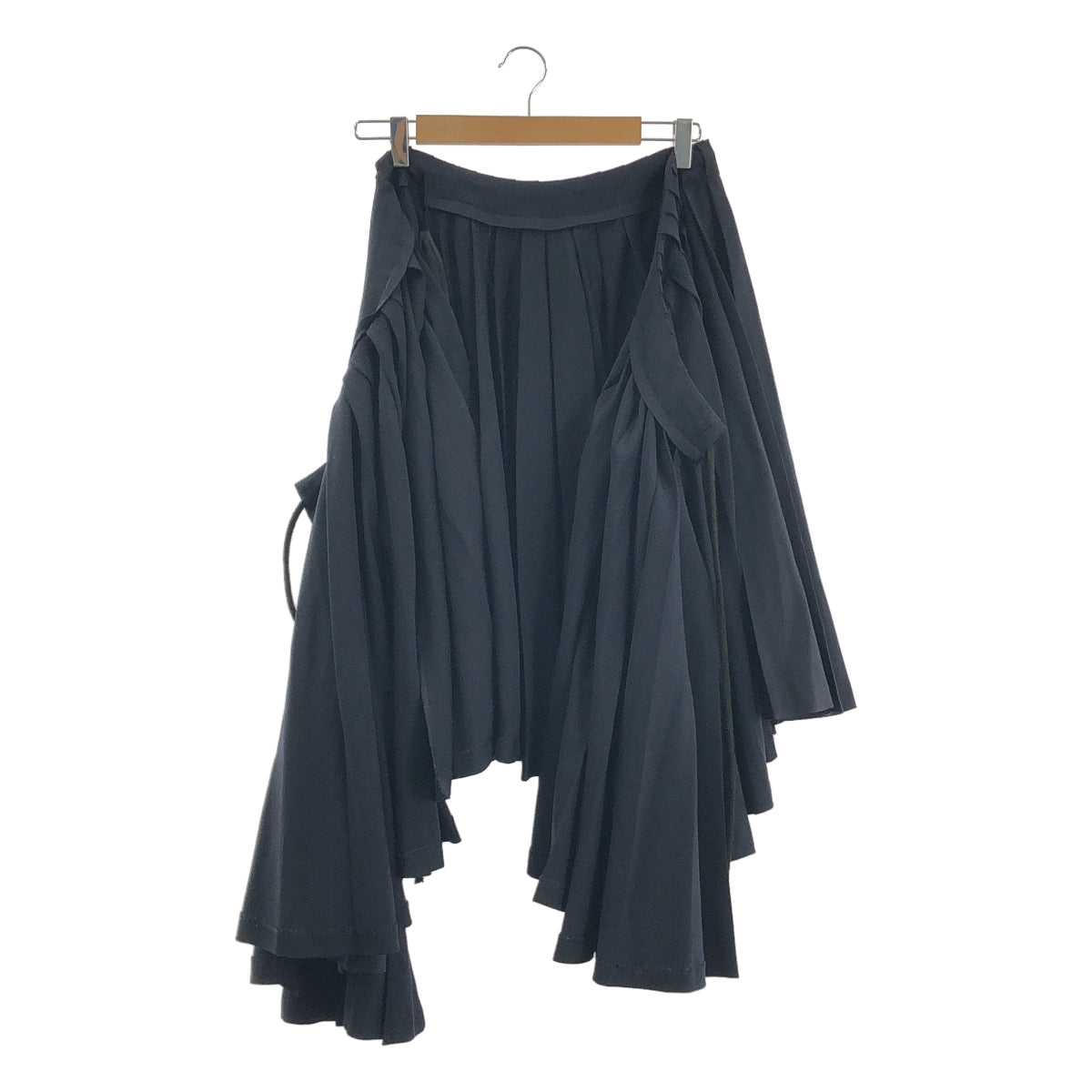 【미품】 Yohji Yamamoto FEMME / 요우지야마모토팜 | 2002AW | 드로스트링 플리츠 볼륨 랩 감기 스커트 |