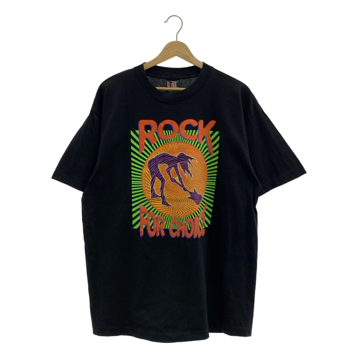 VINTAGE / 빈티지 헌 옷 | 1990s | ROCK FOR CHOICE 프린트 티셔츠 | XL | 남성