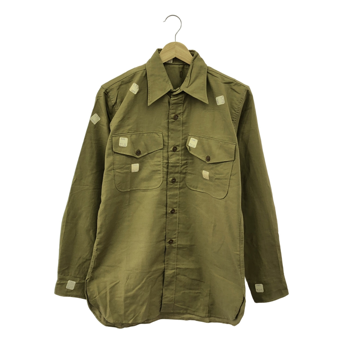 【美品】  U.S.ARMY / アメリカ軍 | 推定40s ヴィンテージ L/S シャツ | 0 | カーキ | メンズ