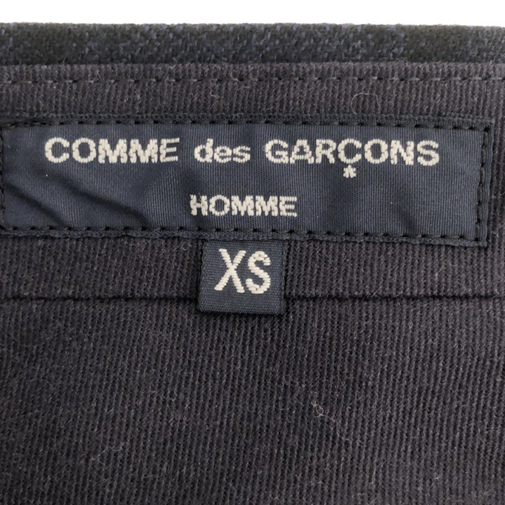 COMME des GARCONS HOMME / 컴데 갤슨 옴므 | 2021AW | 울 체크 2 택 테이퍼드 와이드 슬럭스 팬츠 | XS | 네이비/블랙 | 남성