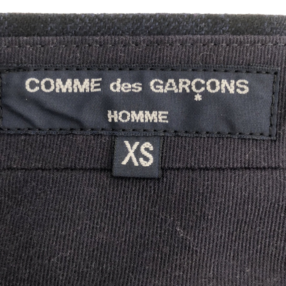 COMME des GARCONS HOMME / 컴데 갤슨 옴므 | 2021AW | 울 체크 2 택 테이퍼드 와이드 슬럭스 팬츠 | XS | 네이비/블랙 | 남성