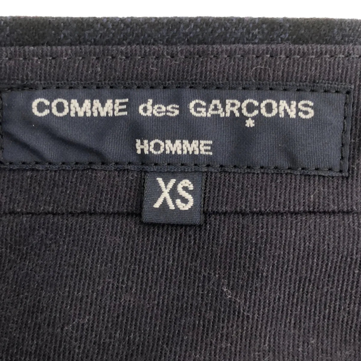 COMME des GARCONS HOMME | 2021秋冬 |羊毛格紋2褶錐形寬褲 | XS |海軍藍/黑色|男士