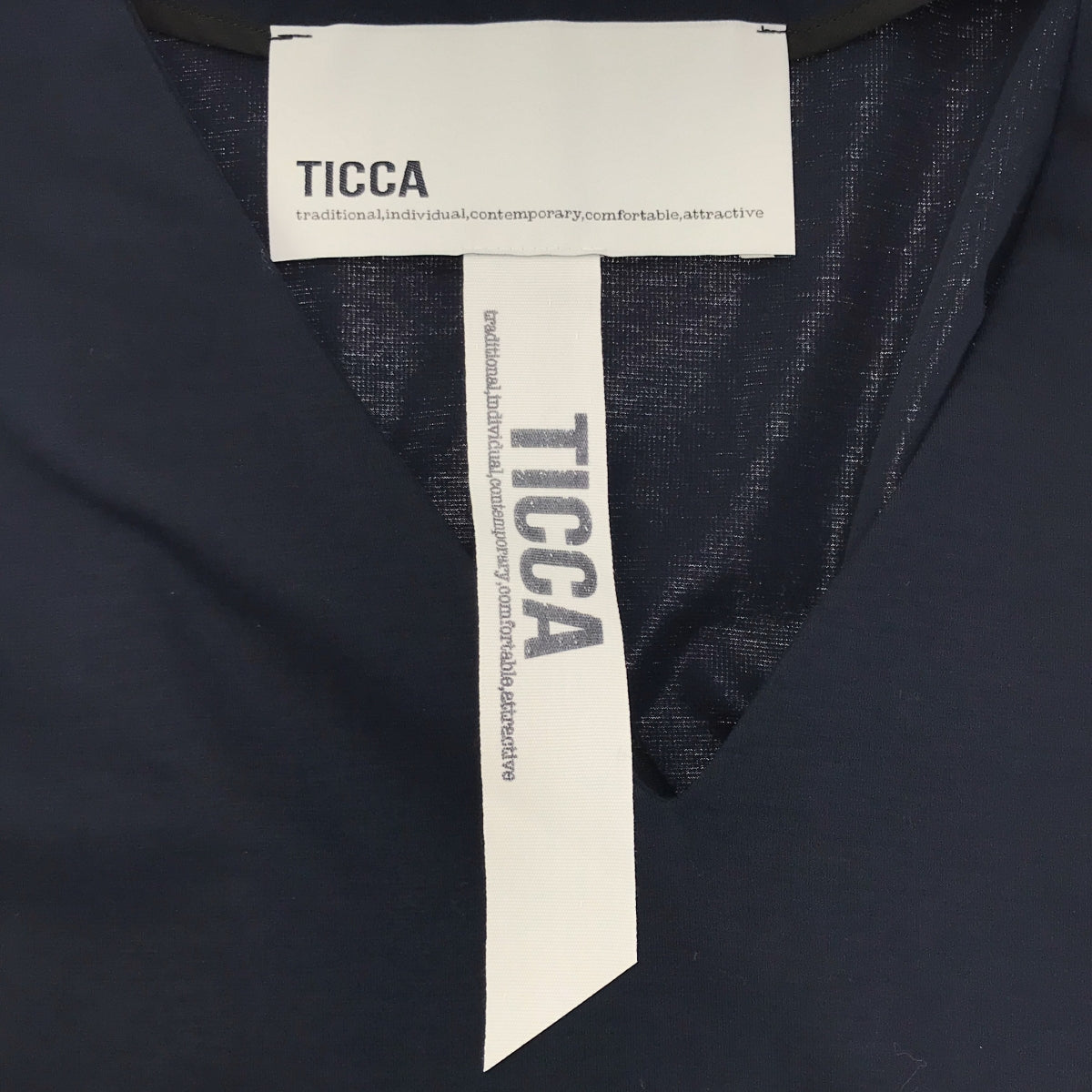 TICCA / 티카 | 수피 마 코튼 V 넥 박스 원피스 | F | 네이비 | 여성