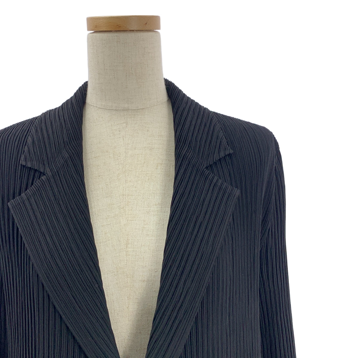 【新品】  ISSEY MIYAKE / イッセイミヤケ | HATCHING ハッチング / プリーツ ジャケット | 2 | ブラック | レディース
