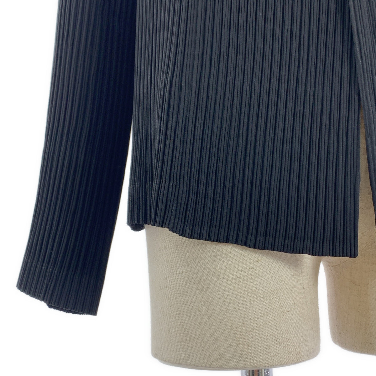 【新品】  ISSEY MIYAKE / イッセイミヤケ | HATCHING ハッチング / プリーツ ジャケット | 2 | ブラック | レディース