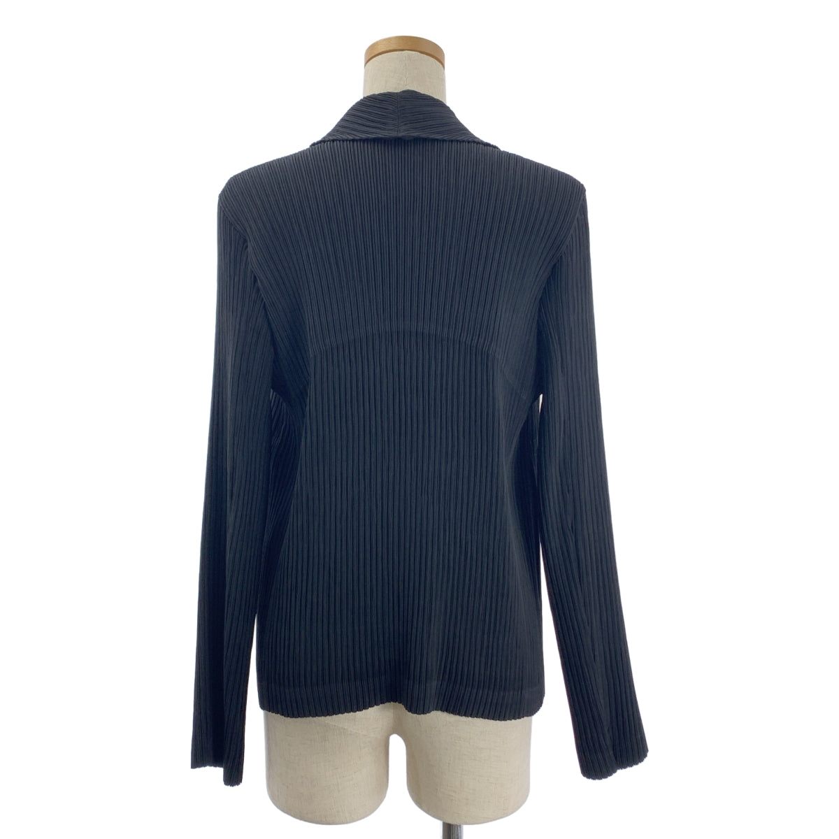 【新品】  ISSEY MIYAKE / イッセイミヤケ | HATCHING ハッチング / プリーツ ジャケット | 2 | ブラック | レディース