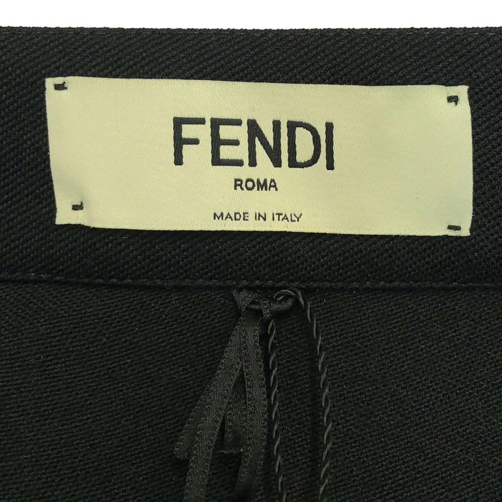 【新品】  FENDI / フェンディ | Duchesse skirt with pleated panel ウール スカート | 40 | ブラック | レディース