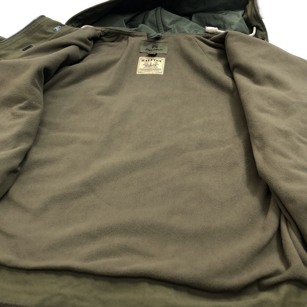 NIGEL CABOURN | HALFTEX DECK JACKET | Military deck jacket hoodie | Fully lined with fleece | Size 50 | Men's