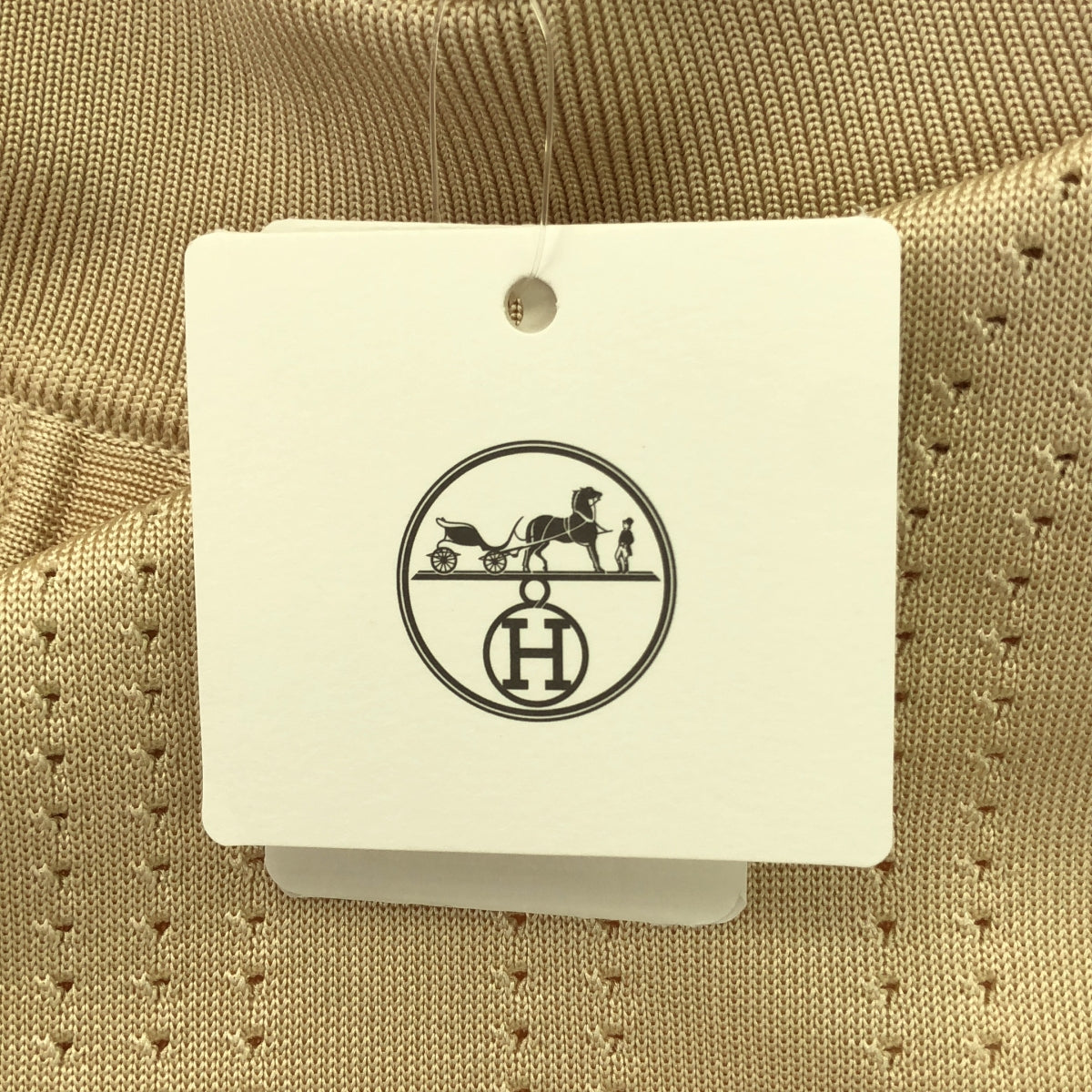 【미품】 HERMES / 헤르메스 | 2023SS | 브리드 두갈라 / 실크 펀칭 니트 스커트 | 36 | 베이지 | 여성