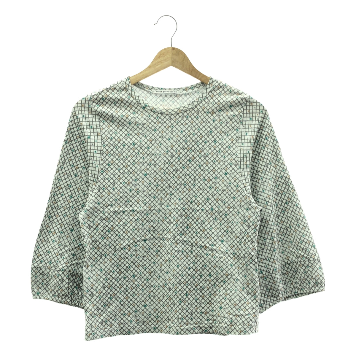 mina perhonen / ミナペルホネン | 2024AW | tuike / トゥイケ 総柄 クルーネック カットソー | 40 | ホワイト/グレー | レディース