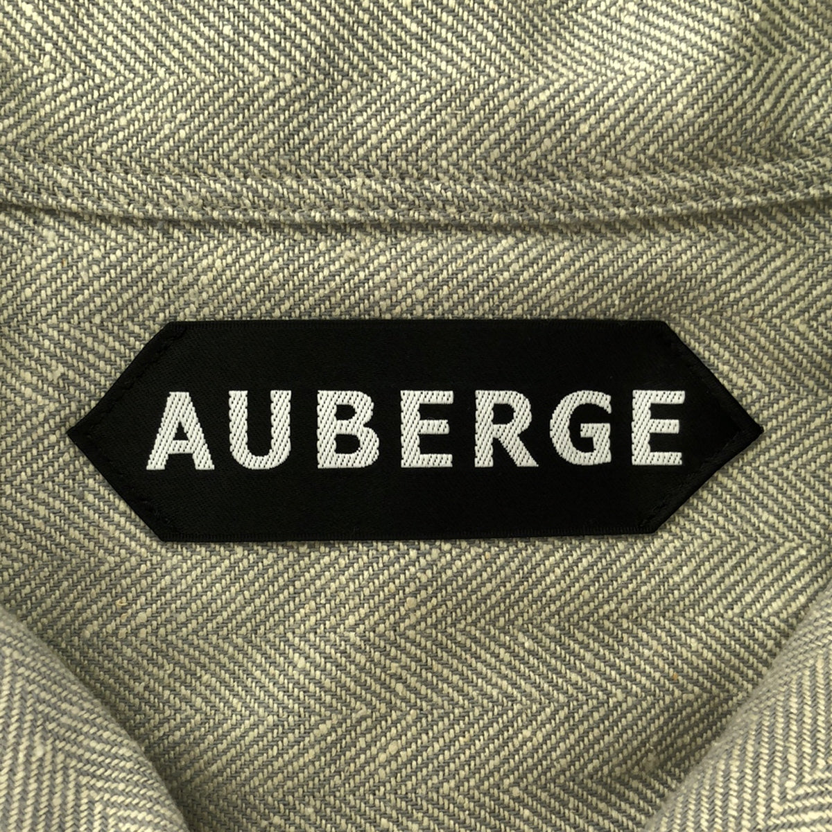 【美品】  AUBERGE / オーベルジュ | 2022AW | KURT NUIT シルク コットン ヘリンボーン オープンカラー スリーピングシャツ | 42 | ミントグリーン | メンズ