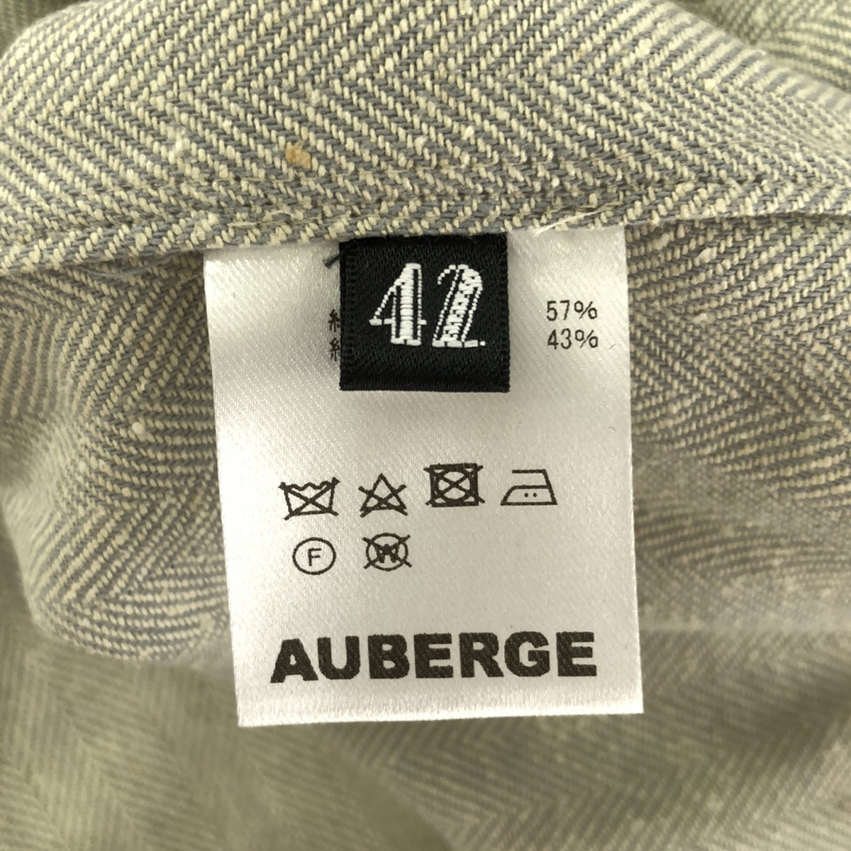 【美品】  AUBERGE / オーベルジュ | 2022AW | KURT NUIT シルク コットン ヘリンボーン オープンカラー スリーピングシャツ | 42 | ミントグリーン | メンズ