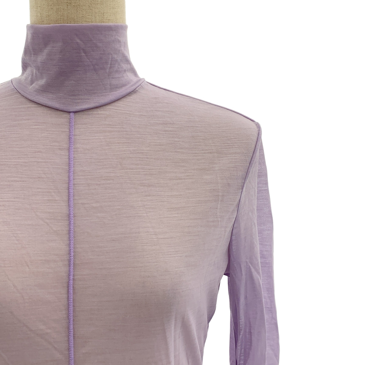 Mame Kurogouchi / マメクロゴウチ | 2023AW | Hybrid Yarn Wool Jersey High Neck Top シアー ハイネックトップス | 2 | レディース