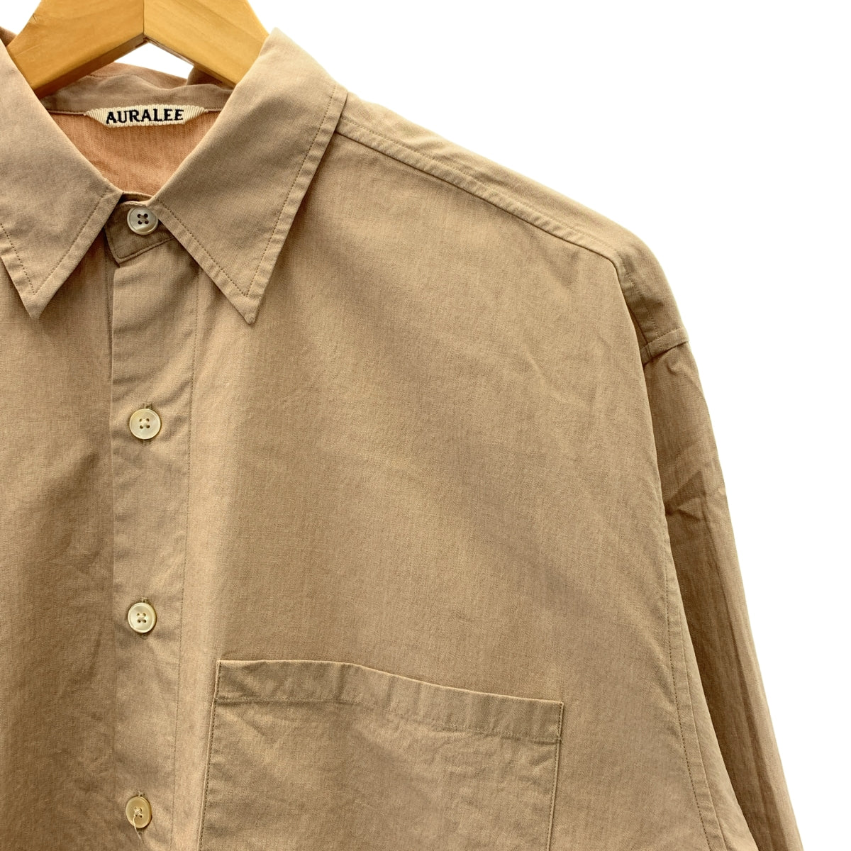 AURALEE / オーラリー | 2023SS | WASHED FINX TWILL BIG SHIRT フィンクスコットン ツイル ビッグシャツ | 3 | ベージュ | メンズ