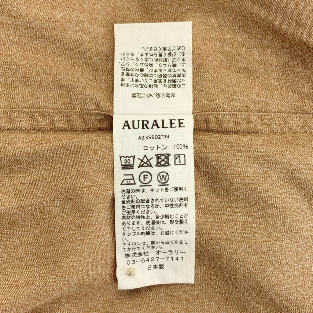 AURALEE / 오라리 | 2023SS | WASHED FINX TWILL BIG SHIRT 핑크스 코튼 트일 빅 셔츠 | 3 | 베이지 | 남성