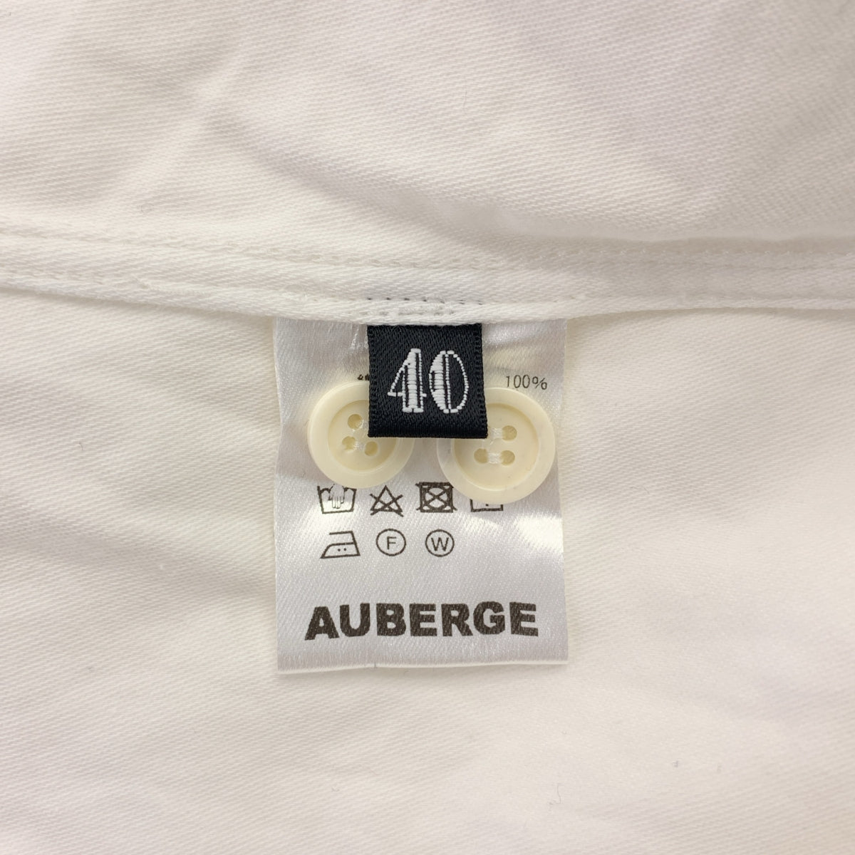 AUBERGE | 棉質褶皺常規領襯衫 | 尺寸 40 | 男款