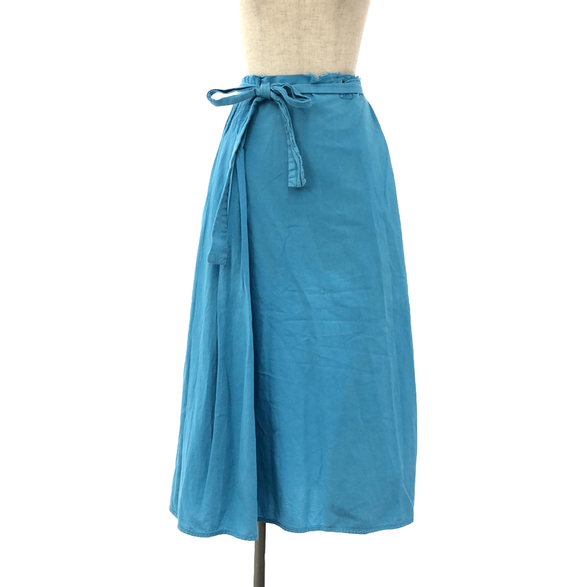 DANIELA GREGIS | Cotton Pleated Wrap Skirt | F | Blue | Women's