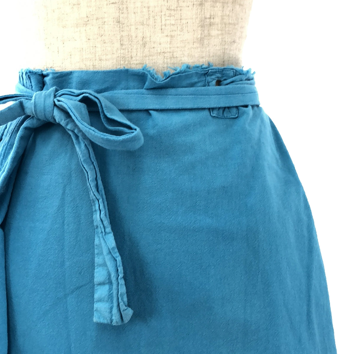 DANIELA GREGIS | Cotton Pleated Wrap Skirt | F | Blue | Women's