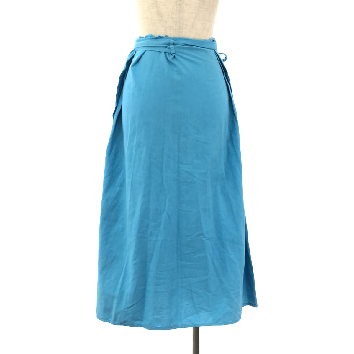 DANIELA GREGIS | Cotton Pleated Wrap Skirt | F | Blue | Women's