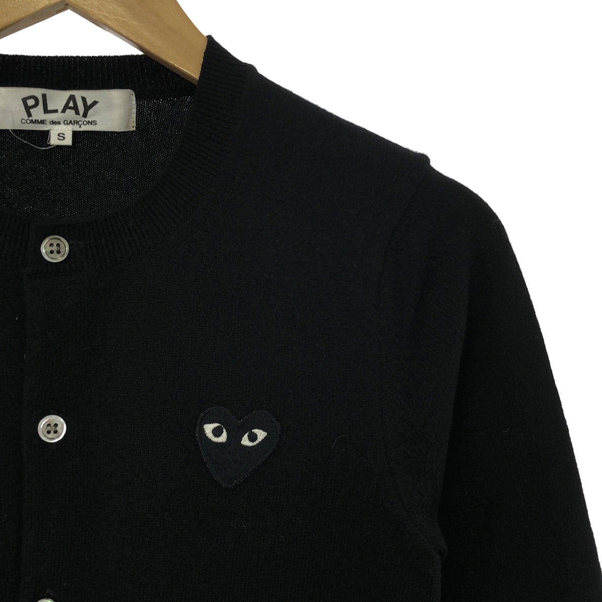 PLAY COMME des GARCONS / 플레이콤 데 갤슨 | 심장 헝겊 니트 가디건 | S | 여성