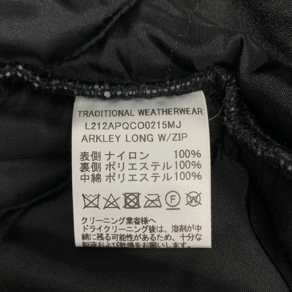 [狀況極佳] 傳統風衣 | ARKLEY 拉鍊絎縫長外套 | XS | 深海軍藍 | 女款