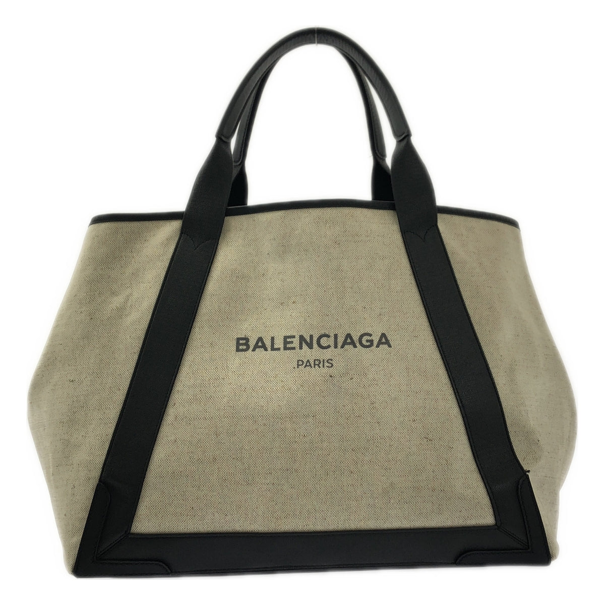 BALENCIAGA / バレンシアガ | ネイビー カバス M コーティング キャンバス ロゴ トートバッグ 339936 |