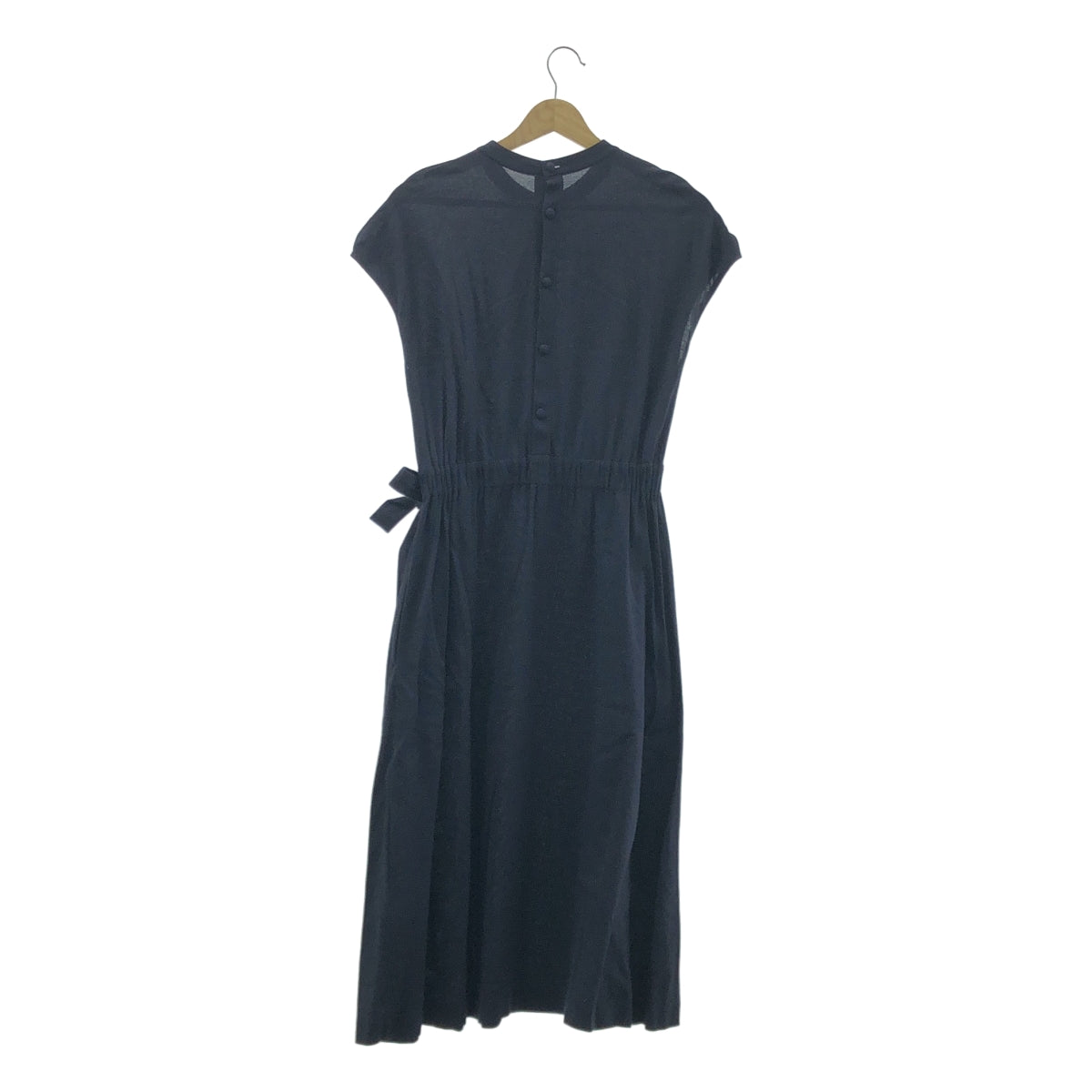 Tomorrowland BALLSEY | 腰繫法式袖棉質洋裝 | 34號 | 海軍藍 | 女款