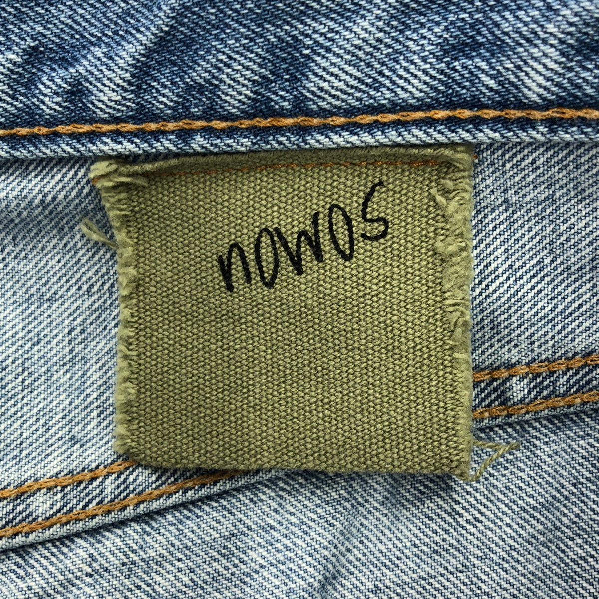 NOWOS / 노워스 | 페인트 가공 패치 워크 데님 팬츠 | M | 인디고 | 여성