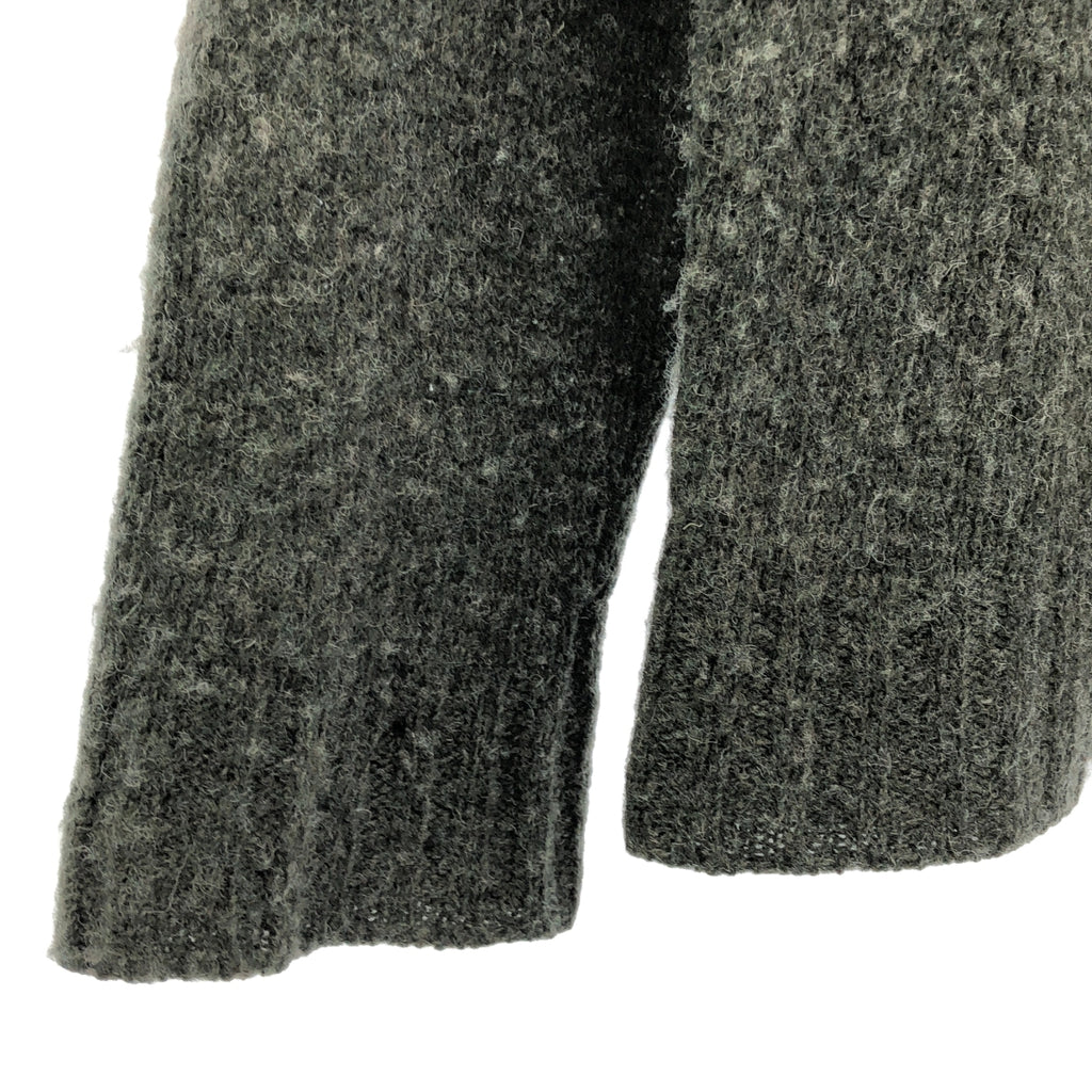 盟可伶 | MAGLIONE TRICOT GIROCOLLO 羊毛肘部貼布圓領針織衫 | M |灰色 |男士