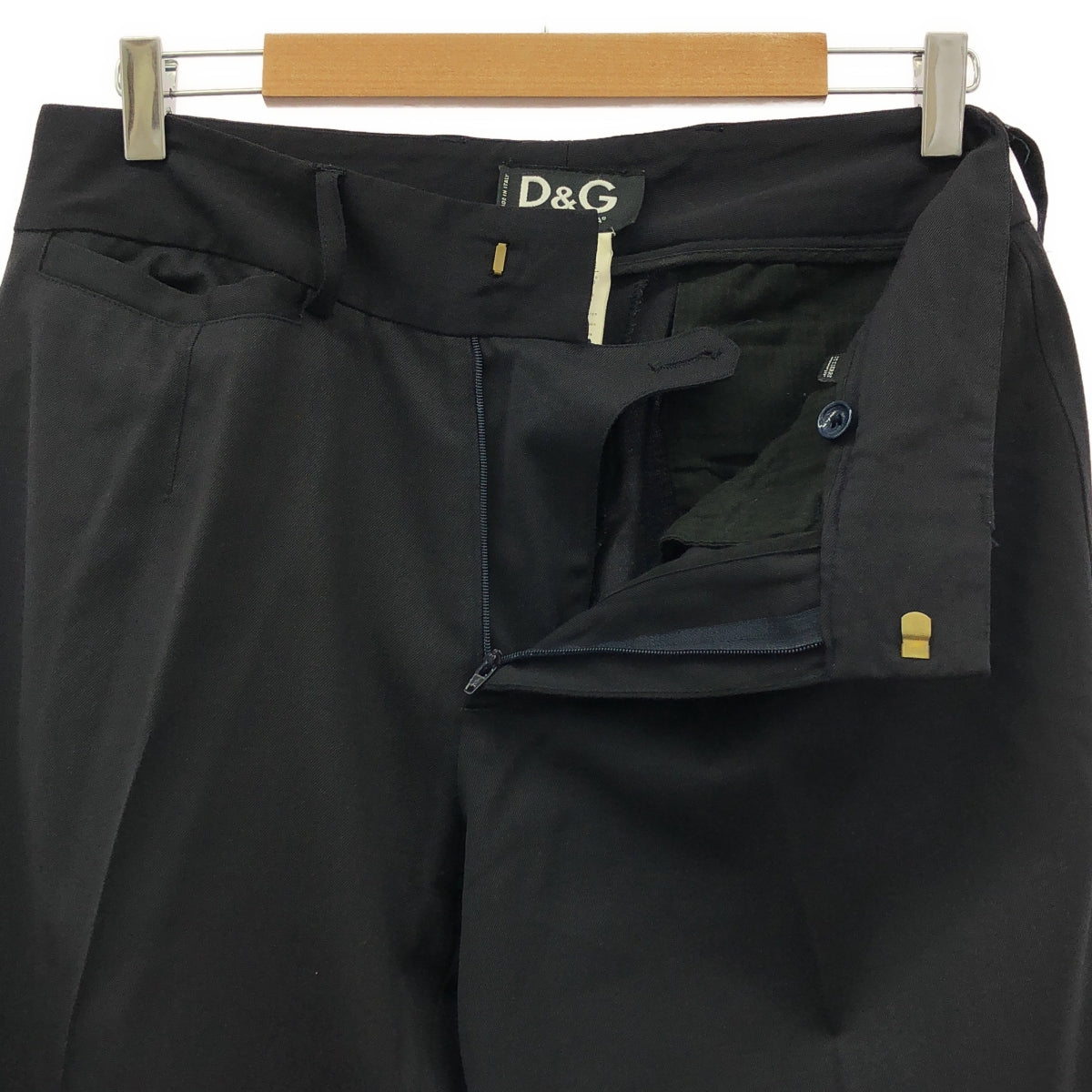 D&amp;G 杜嘉班納 / D&amp;G |中心壓制羊毛休閒褲 | 48 |海軍 |男士
