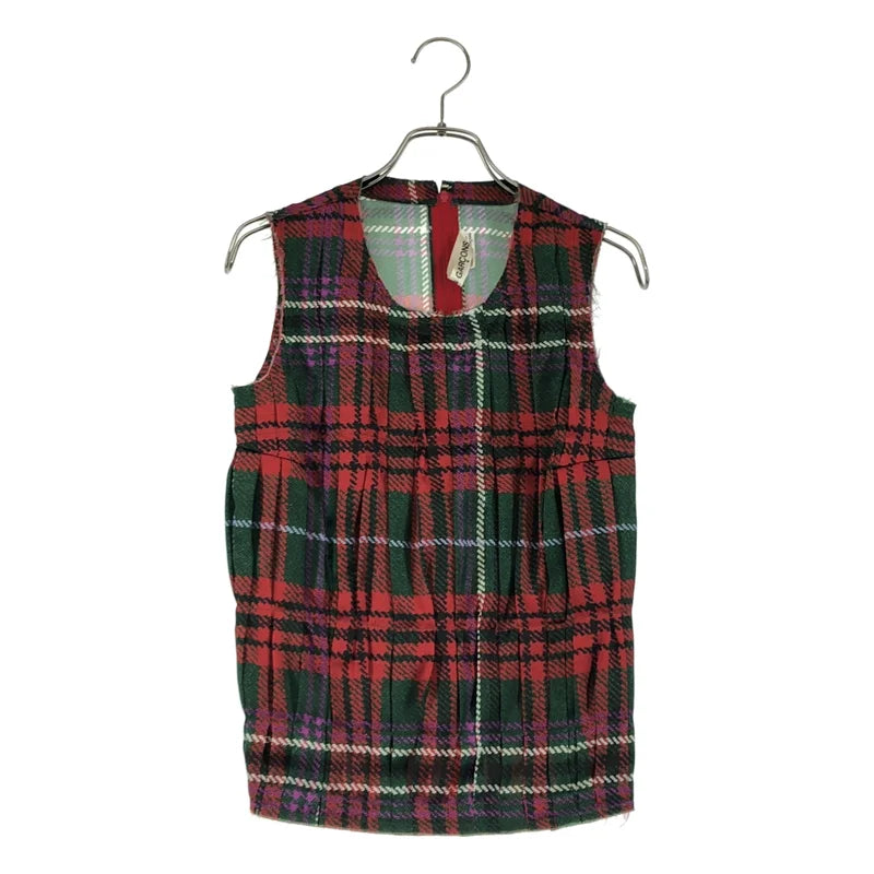 COMME des GARCONS / コムデギャルソン | 2024SS | チェック プリント カットオフ ギャザー トップス | XS | レディース