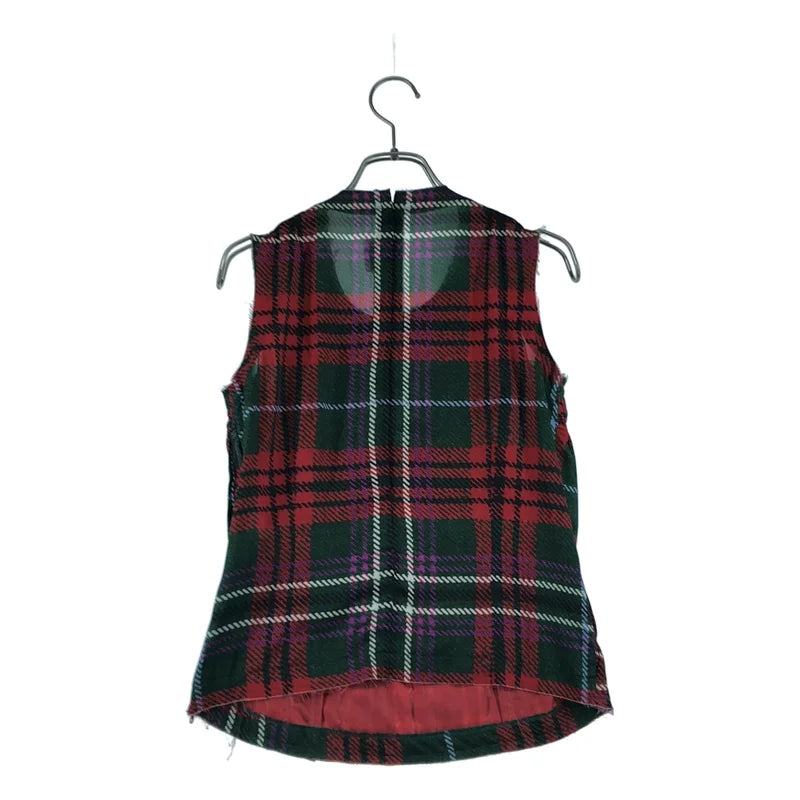 COMME des GARCONS / コムデギャルソン | 2024SS | チェック プリント カットオフ ギャザー トップス | XS | レディース