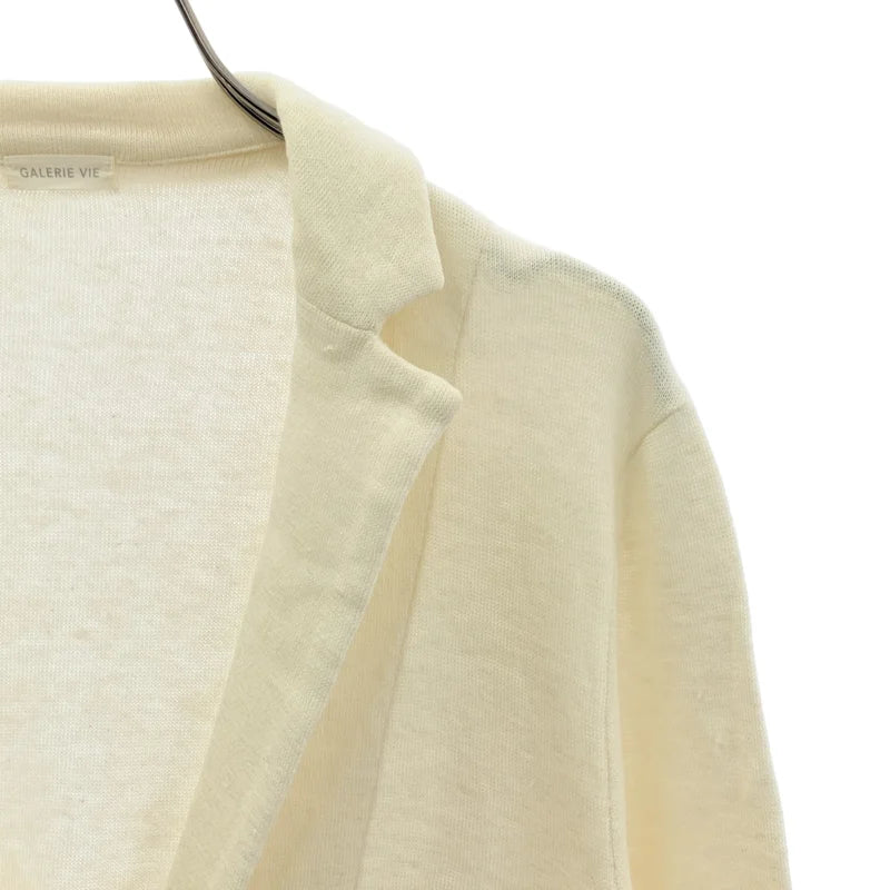 GALERIE VIE / ギャルリーヴィー | リネン シルク ニット ジャケット | 1 | オフホワイト | レディース
