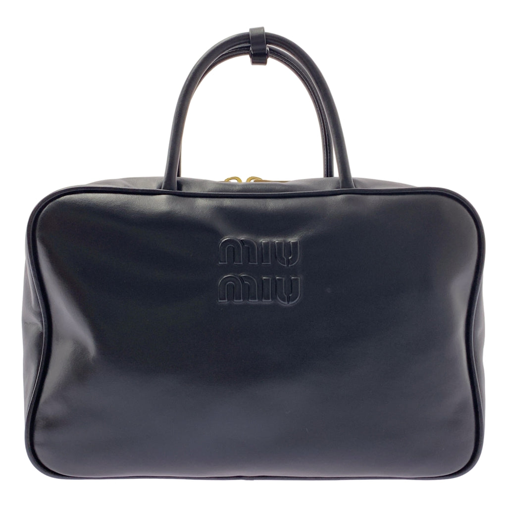 miu miu / ミュウミュウ | ボー エンボスロゴ レザー ハンドバッグ / 5BB117 |