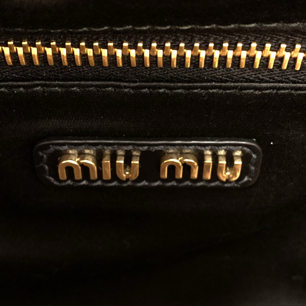 miu miu / ミュウミュウ | ボー エンボスロゴ レザー ハンドバッグ / 5BB117 |