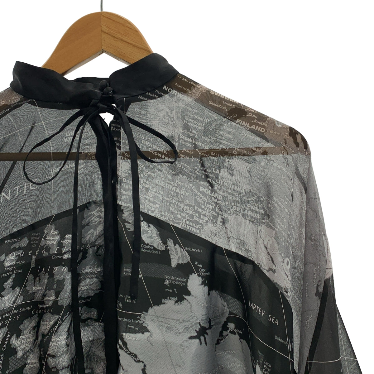 sacai / 사카이 | 월드맵 쉬폰 셔츠 |