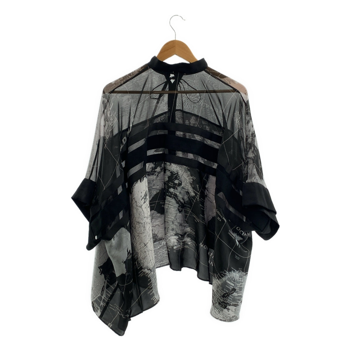 sacai / 사카이 | 월드맵 쉬폰 셔츠 |