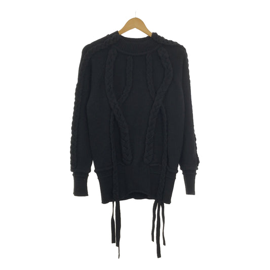 UN3D / Unsreed | Cable Long Knit Pullover | F | Black | Women's