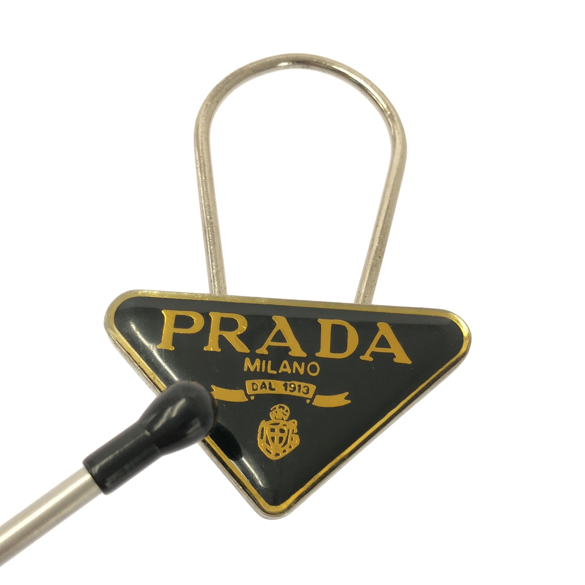 PRADA / プラダ | 三角 ロゴプレート キーリング / M285 |