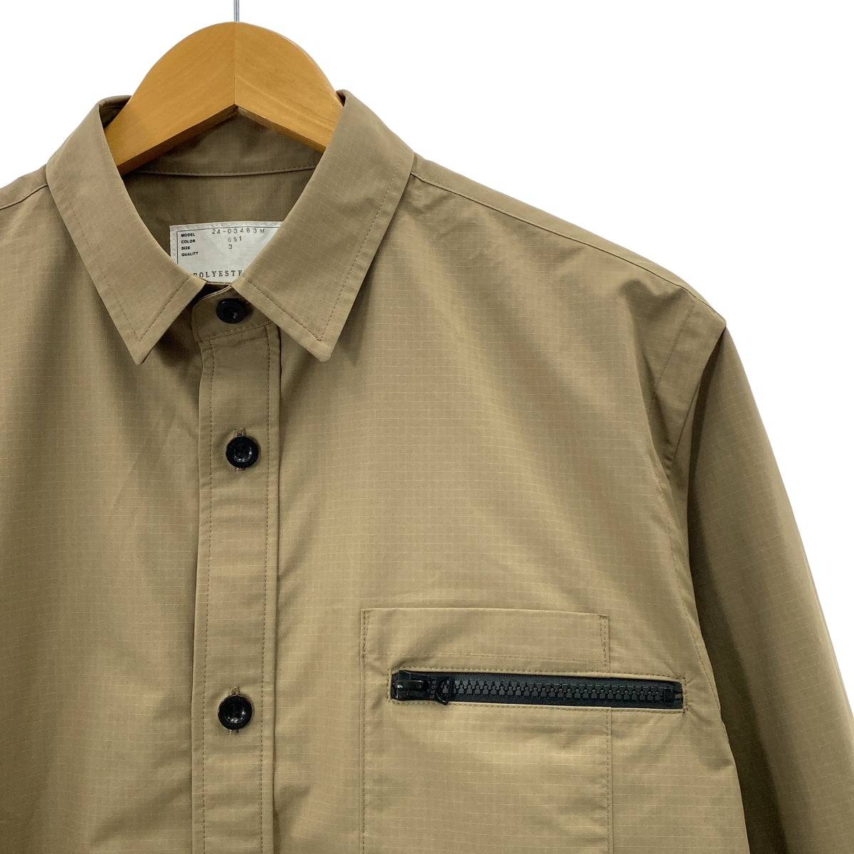 sacai / 사카이 | 2024AW | Rip Stop Shirt 립스톱 셔츠 | 3 | 남성