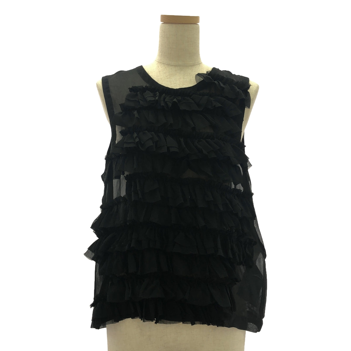 COMME des GARCONS | 2015SS | Polyester ruffled back adjuster sheer vest | M | Women's