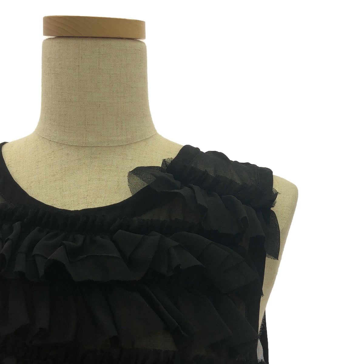 COMME des GARCONS | 2015SS | Polyester ruffled back adjuster sheer vest | M | Women's