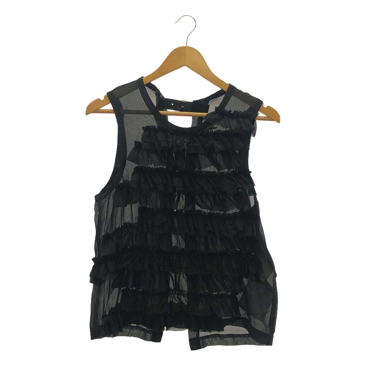 COMME des GARCONS | 2015SS | Polyester ruffled back adjuster sheer vest | M | Women's