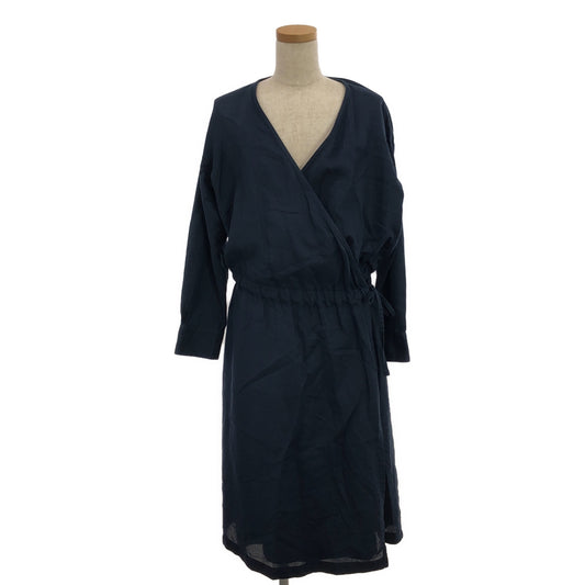 atelier naruse / Atelier Naruse | Light double gauze cache-coeur dress | F | Navy | Women's