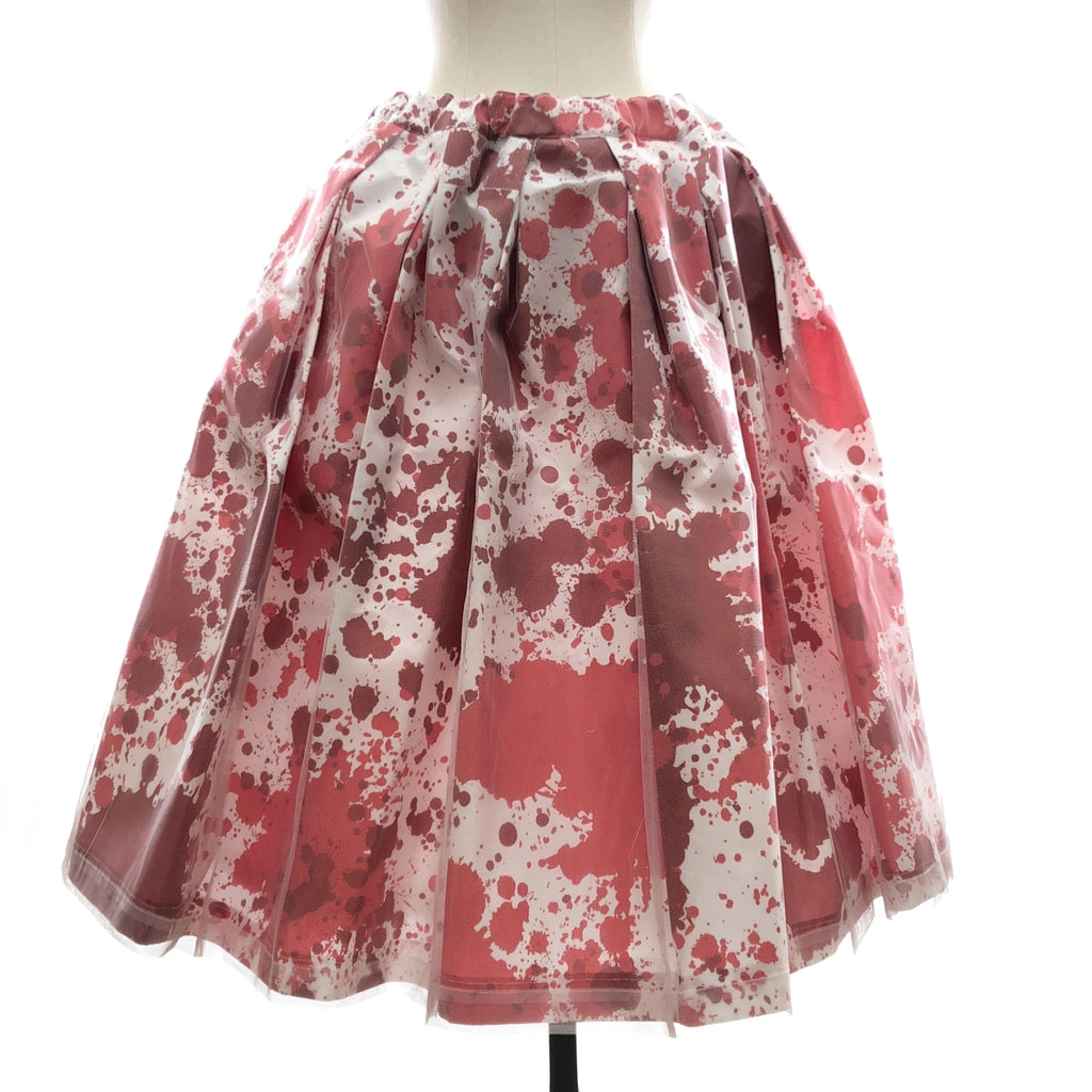 COMME des GARCONS / コムデギャルソン | 2025SS | チュール ドッキング 総柄 プリント タック ボリューム イージースカート | XS | レディース