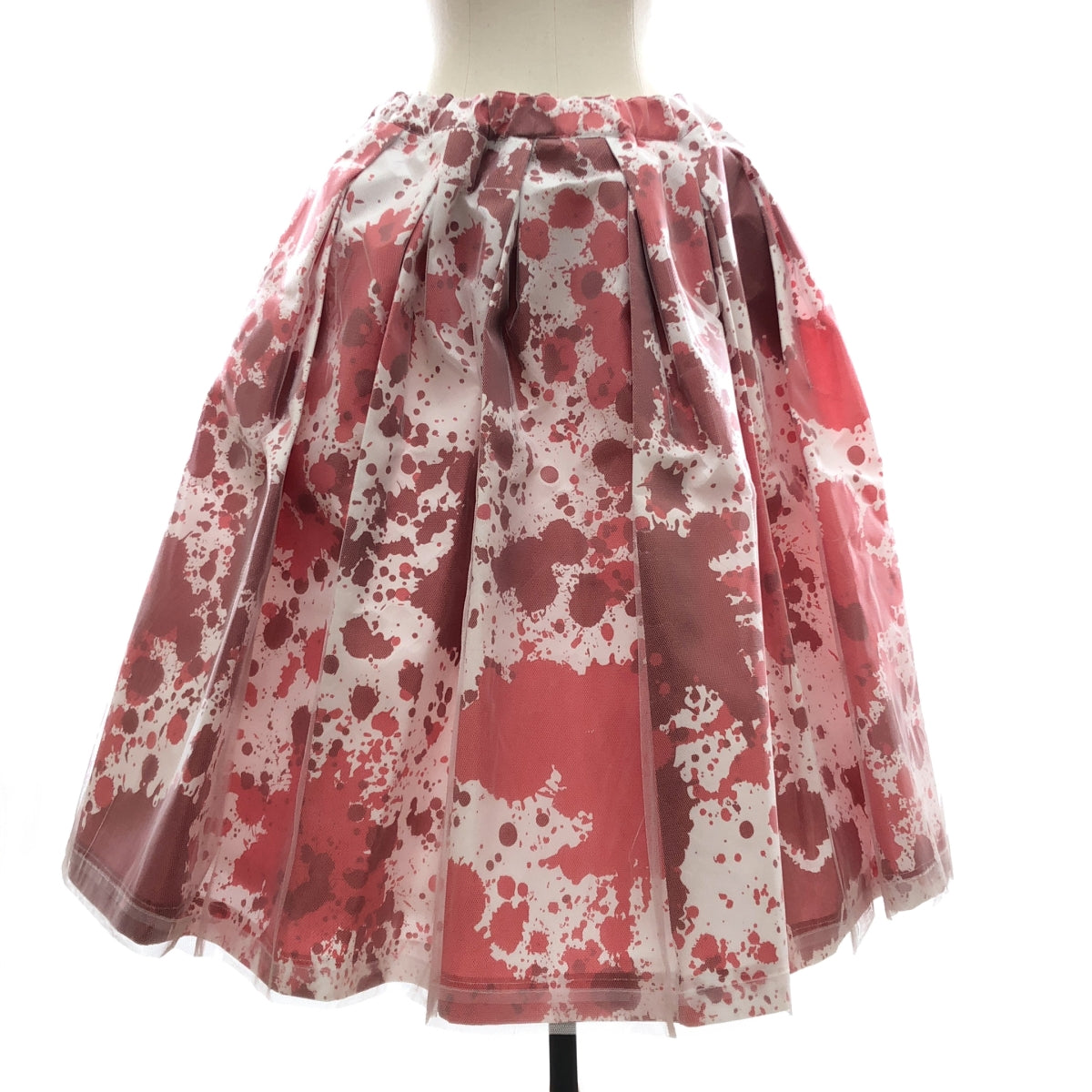 COMME des GARCONS / コムデギャルソン | 2025SS | チュール ドッキング 総柄 プリント タック ボリューム イージースカート | XS | レディース