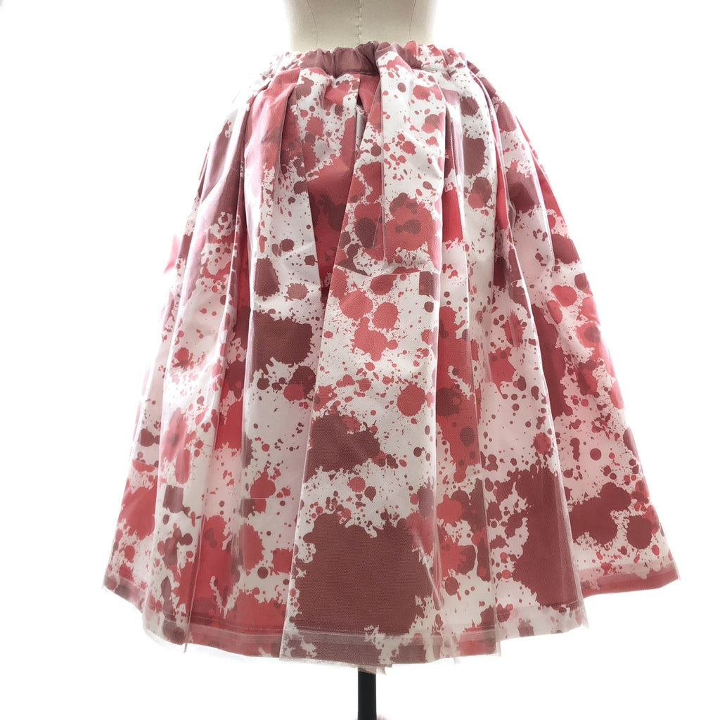 COMME des GARCONS / コムデギャルソン | 2025SS | チュール ドッキング 総柄 プリント タック ボリューム イージースカート | XS | レディース