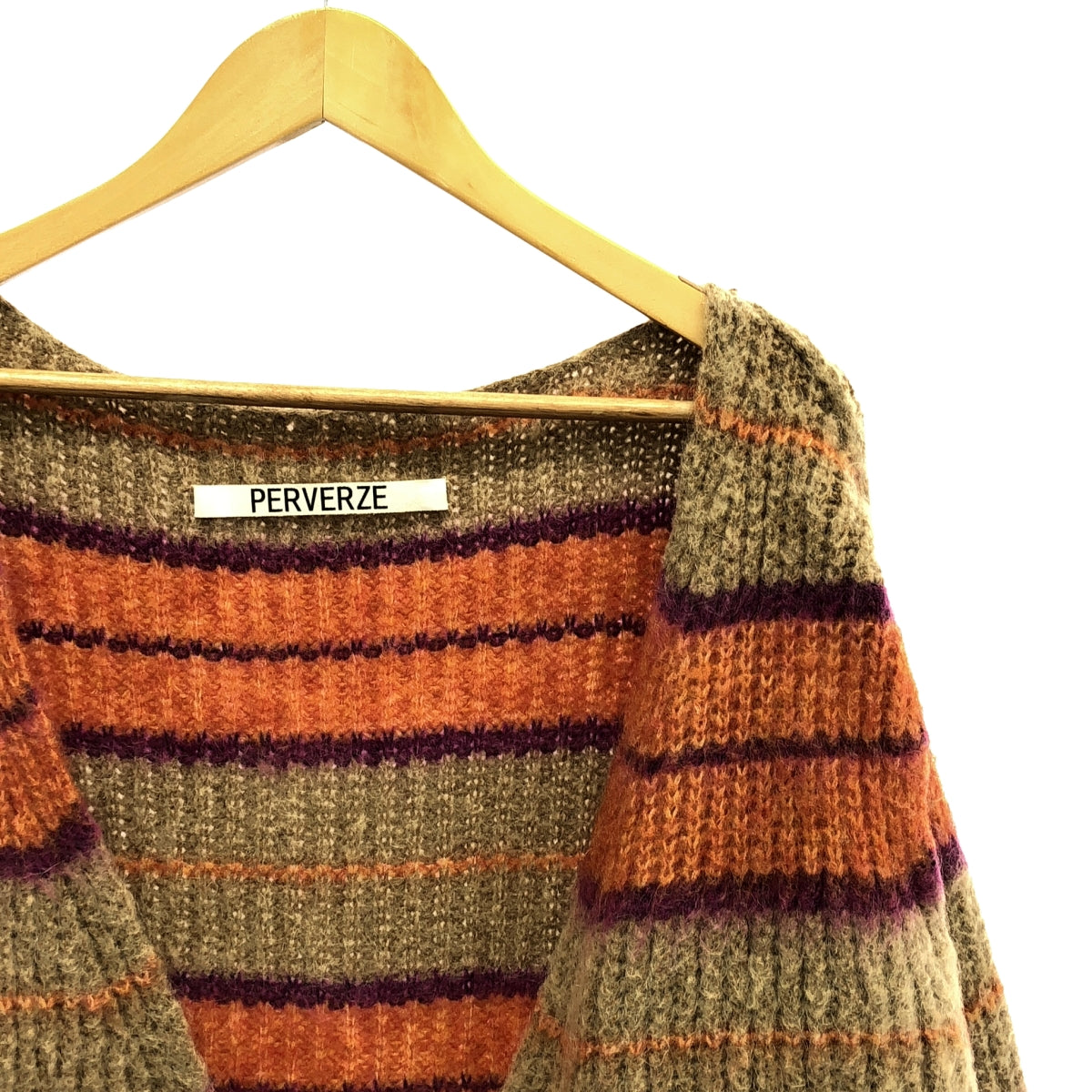 PERVERZE / パーバーズ | Stripe Mohair Wide Cardigan ボーダー モヘヤ カーディガン | F | マルチカラー | レディース