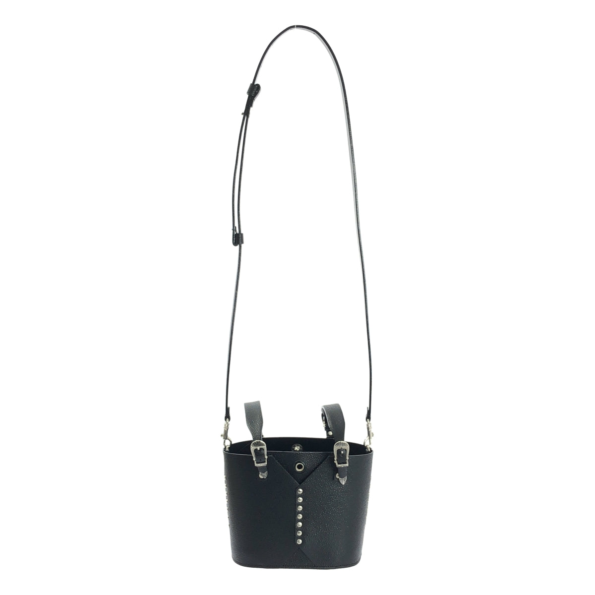 【美品】  TOGA / トーガ | TOO LEATHER TOTE BAG MINI スタッズ レザー トートバッグ | ブラック | レディース