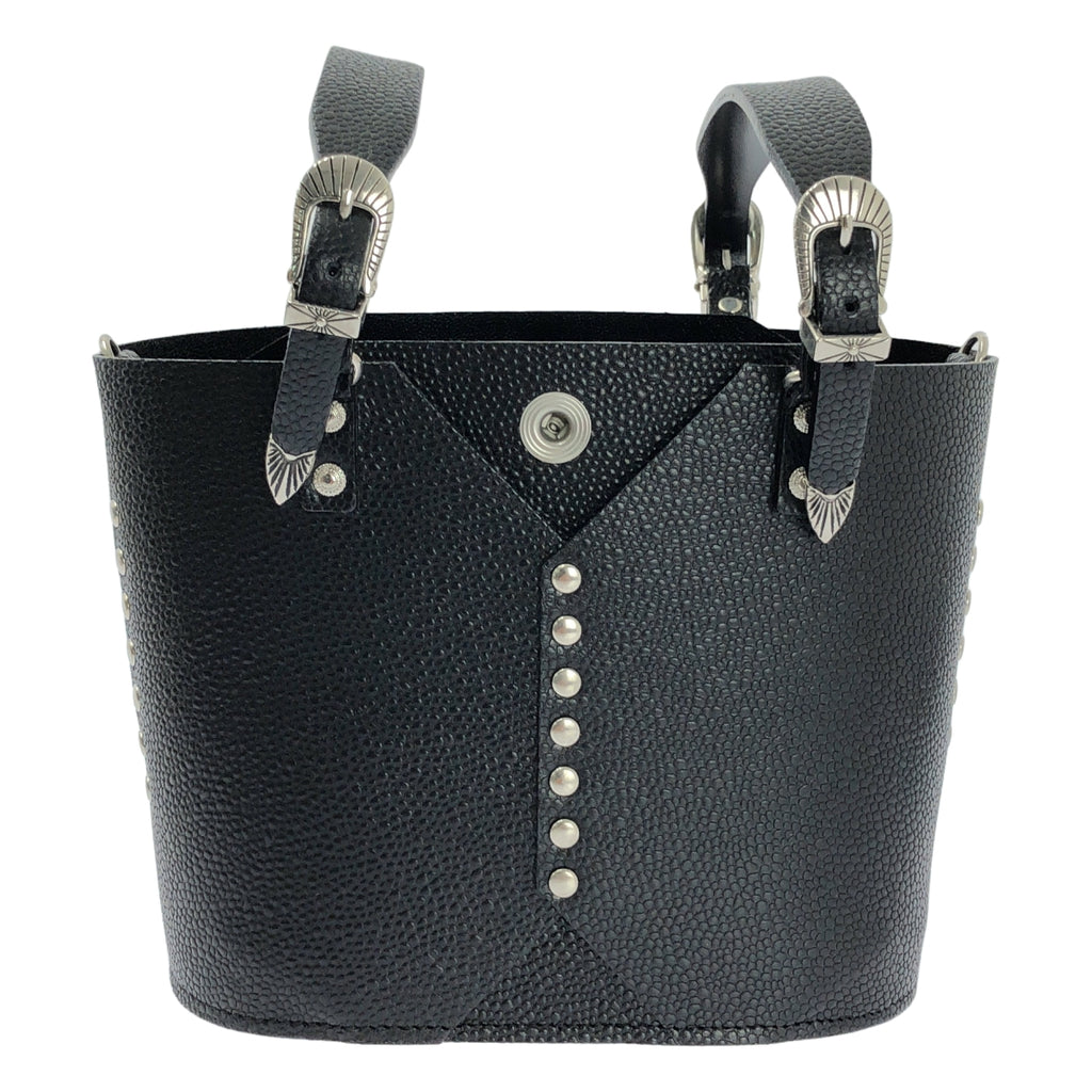 【美品】  TOGA / トーガ | TOO LEATHER TOTE BAG MINI スタッズ レザー トートバッグ | ブラック | レディース